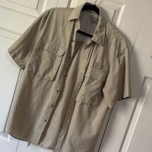 Realtree Tan Short-Sleeve Utility Button Shirt